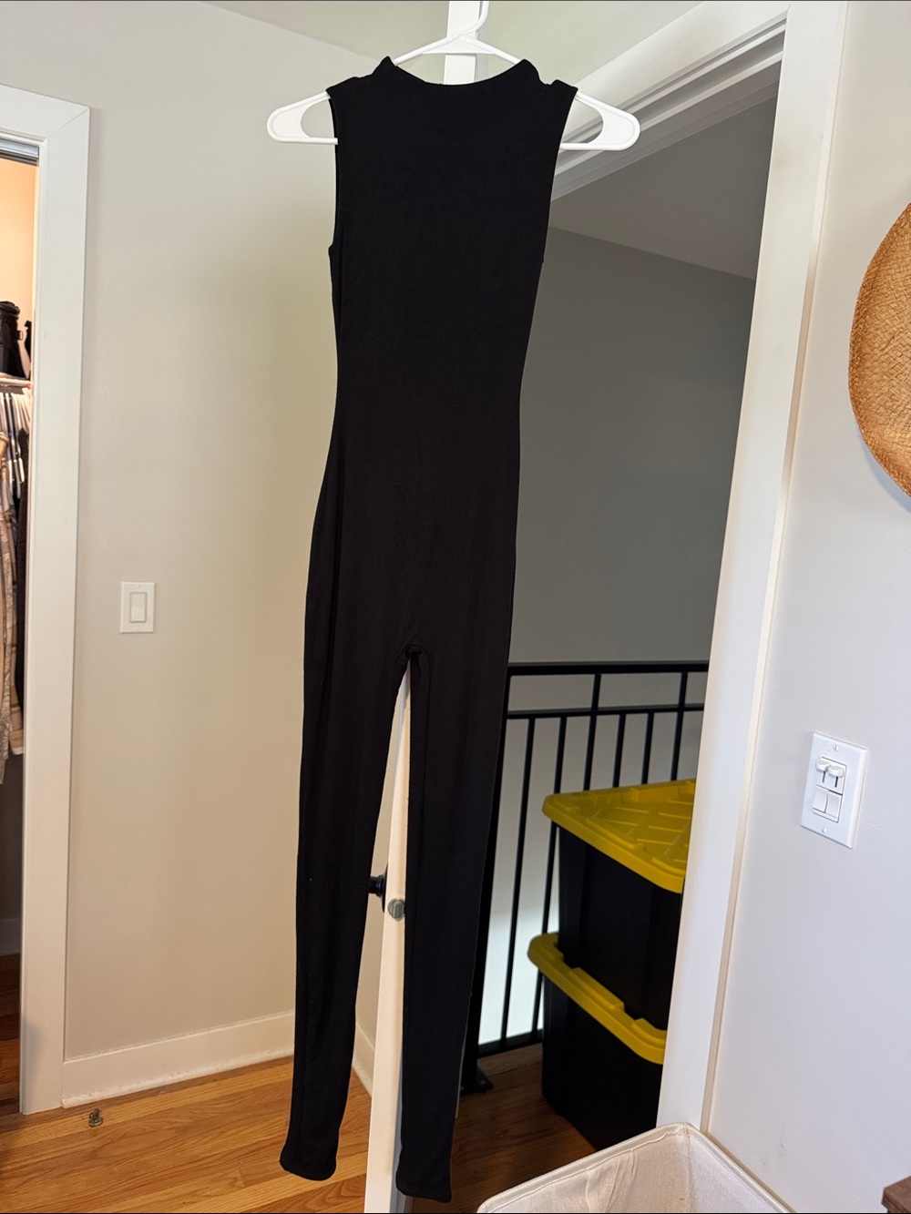 naked wardrobe Black Sleeveless Fitted Jumpsuit